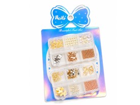 Pack 2 cajas acrilicas con 12 decorativos